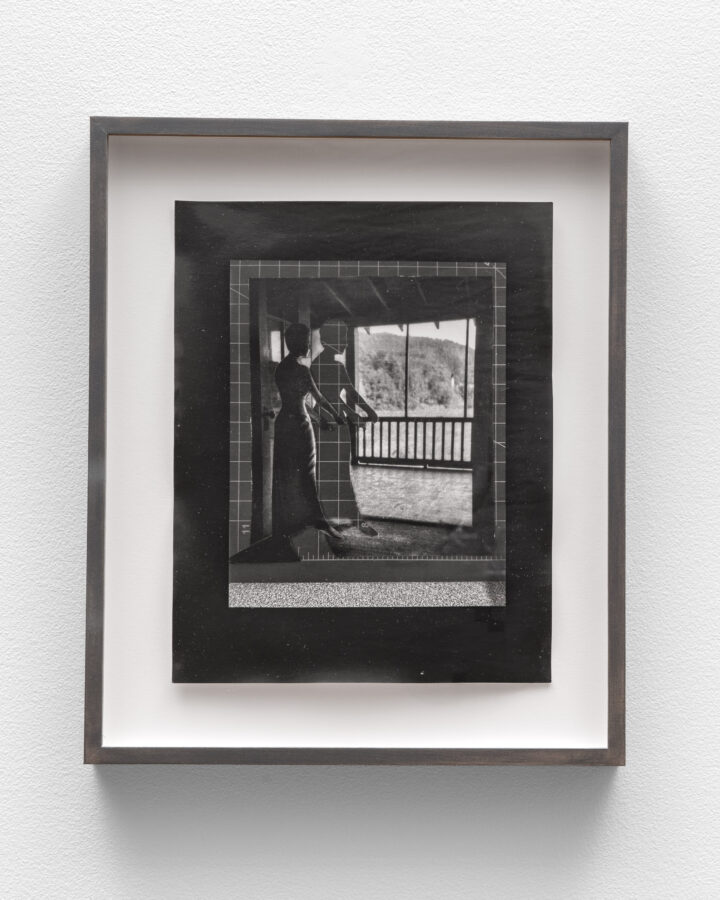 dining hall, Hazel eyes (collaged at VSW), 2025, silver gelatin print in artist frame, 18 x 15 inches (45 x 38 cm)